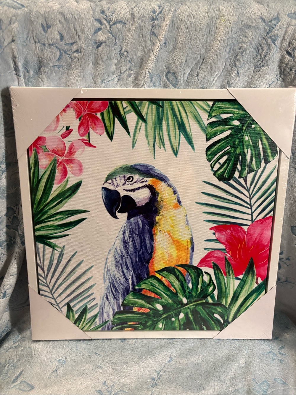 The Spring Shop Tropical Parrot Canvas - Blue, Yellow & Green